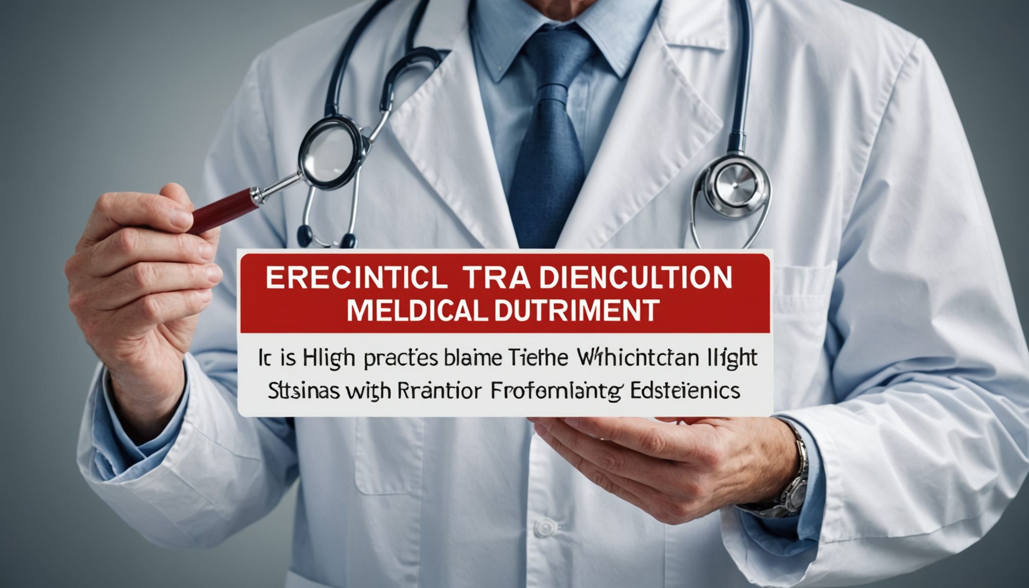 Doctor discussing erectile dysfunction treatment options with a patient in a clinical setting